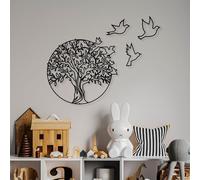 Hanah Home Accessoire mural décoratif élégant en métal noir, 61 x 56 cm, 100% métal, épaisseur 1,5 mm, montage mural facile, parfait pour la décoration moderne