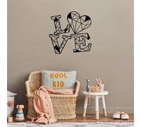 Hanah Home Accessoire mural décoratif élégant en métal noir, 68 x 68 cm, 100% métal, épaisseur 1,5 cm, parfait pour la décoration intérieure moderne et l'affichage d'art