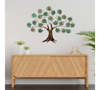 Hanah Home Accessoire mural décoratif en métal fait à la main, 90 x 115 cm, 100% métal (1,5 mm), design unique vert et marron, parfait pour la décoration intérieure, montage mural