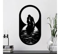 Hanah Home Accessoire mural décoratif en métal noir élégant, 56 x 30 cm, 100% métal, 1,5 mm d'épaisseur, léger (0,91 kg), parfait pour la décoration d'intérieur moderne