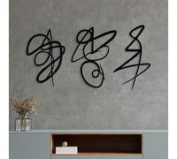 Hanah Home Accessoire mural décoratif en métal noir élégant, 90 x 54 cm, 100% métal, 1,2 mm d'épaisseur, parfait pour la décoration d'intérieur moderne et les espaces de bureau