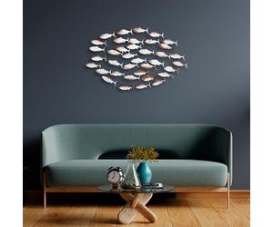 Hanah Home Accessoire mural décoratif en métal peint à la main, 94 x 58 x 5 cm, 100% métal, variations de couleurs uniques, parfait pour les amateurs de décoration d'intérieur et d'art