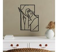 Hanah Home Accessoire mural élégant en métal noir, 50 x 38 cm, 100% métal, épaisseur 1,5 mm, montage mural facile, parfait pour la décoration d'intérieur moderne