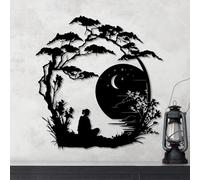 Hanah Home Accessoire mural élégant en métal noir, 63 x 60 cm, 100% métal (1,5 mm d'épaisseur), léger et durable, parfait pour la décoration d'intérieur moderne