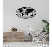 Hanah Home Accessoire mural élégant en métal noir, 84 x 47 cm, 100% métal (1,5 mm d'épaisseur), montage mural, parfait pour la décoration d'intérieur moderne