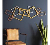 Hanah Home Accessoire mural en métal élégant et décoratif, 45 x 116 cm, 100% acier (1,5 mm), finition or, argent et cuivre, parfait pour la décoration d'intérieur moderne