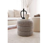 Hanah Home, Boum - Grey, Pouf, 100 % BOIS, Gris, 40 x 40 x 40 cm