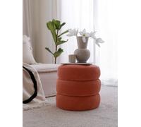 Hanah Home, Boum - Vermilion, Pouf, Corail, 40 x 40 x 40 cm
