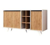 Hanah Home - Buffet 3 portes avec niches Prava Blanc G