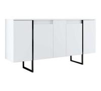 Hanah Home - Buffet en aggloméré pieds en métal Luxe blanc et noir Blanc et noir G