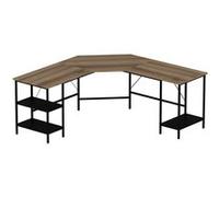 Hanah Home - Bureau d'angle en aggloméré Power noir et chêne Noir et chêne G