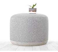 Hanah Home, Cèdre- FLF1164, Gris clair, Pouf classique, 100% lin