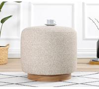 Hanah Home, Cheriton Puf - Beige, Pouf, 50 % COTON / 50 % LIN, Beige, 45 x 45 x 42 cm