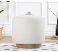 Hanah Home, Cheriton Puf - Cream, Pouf, 50 % COTON / 50 % LIN, crème, 45 x 45 x 42 cm