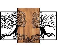 Hanah Home Décoration murale en bois et métal Walnut Visages