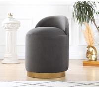 Hanah Home, Dover- FLF1107, gris foncé, pouf classique, 100% velours