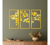 Hanah Home Élégant accessoire mural décoratif en métal doré (3 pièces) 34 x 67 cm | Corps en métal durable de 1,5 mm | Parfait pour la décoration d'intérieur moderne et les intérieurs élégants