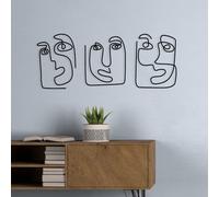 Hanah Home Élégant accessoire mural décoratif en métal, noir, 108 x 48 cm, 100% métal, 1,2 mm d'épaisseur, parfait pour la décoration d'intérieur moderne et les espaces de bureau