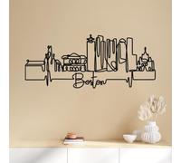 Hanah Home Élégant accessoire mural décoratif en métal, noir, 120 x 47 x 1,5 cm, 100% métal, 2 mm d'épaisseur, design léger et moderne pour décoration d'intérieur