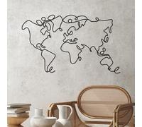 Hanah Home Élégant accessoire mural décoratif en métal, noir, 120 x 70 x 1,5 cm, 100% métal, 2 mm d'épaisseur, design léger et moderne pour décoration d'intérieur