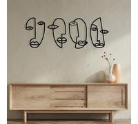 Hanah Home Élégant accessoire mural décoratif en métal, noir, 133 x 46 cm, 100% métal, 1,2 mm d'épaisseur, parfait pour la décoration d'intérieur moderne et les espaces de bureau