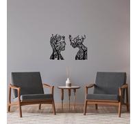 Hanah Home Élégant accessoire mural décoratif en métal, noir, 27 x 43 cm et 28 x 38 cm, 100% métal, 1,5 mm d'épaisseur, parfait pour la décoration d'intérieur moderne et les murs d'accentuation
