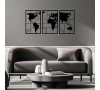 Hanah Home Élégant accessoire mural décoratif en métal noir (3 pièces) 48 x 74 cm | 100% métal, épaisseur 1,5 mm | Montage mural facile, parfait pour la décoration moderne