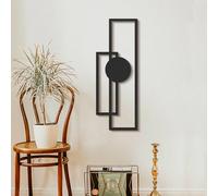 Hanah Home Élégant accessoire mural décoratif en métal, noir, 32 x 85 cm, 100% acier, 1,5 mm d'épaisseur, parfait pour la décoration d'intérieur moderne et les espaces de bureau
