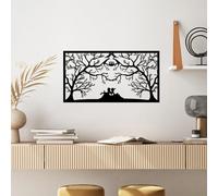Hanah Home Élégant accessoire mural décoratif en métal, noir, 37 x 70 cm, 100% métal, 1,5 mm d'épaisseur, parfait pour la décoration d'intérieur moderne et l'art mural unique