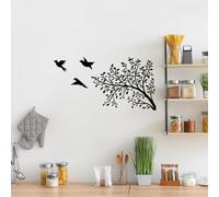 Hanah Home Élégant accessoire mural décoratif en métal, noir, 37 x 70 cm, 100% métal, 1,5 mm d'épaisseur, parfait pour la décoration d'intérieur moderne et l'art mural unique