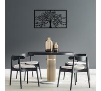 Hanah Home Élégant accessoire mural décoratif en métal, noir, 40 x 70 cm, 100% métal, 1,5 cm d'épaisseur, parfait pour la décoration d'intérieur moderne et les espaces de bureau