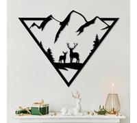 Hanah Home Élégant accessoire mural décoratif en métal, noir, 42 x 55 cm, 100% métal, 1,5 mm d'épaisseur, design léger et moderne pour décoration d'intérieur