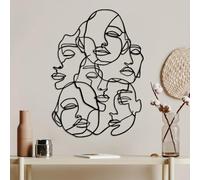 Hanah Home Élégant accessoire mural décoratif en métal, noir, 42 x 60 cm, 100% métal, 1,5 mm d'épaisseur, montage mural facile, parfait pour la décoration d'intérieur moderne