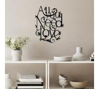 Hanah Home Élégant accessoire mural décoratif en métal, noir, 44 x 57 cm, 100% métal, 1,5 mm d'épaisseur, léger (0,44 kg), parfait pour la décoration d'intérieur moderne