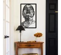 Hanah Home Élégant accessoire mural décoratif en métal, noir, 45 x 70 cm, 100% acier, 1,5 mm d'épaisseur, léger 0,8 kg, parfait pour la décoration d'intérieur moderne