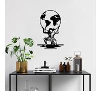 Hanah Home Élégant accessoire mural décoratif en métal, noir, 49 x 70 cm, 100% métal (1,5 mm d'épaisseur), montage mural facile, parfait pour la décoration d'intérieur moderne