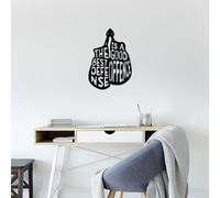 Hanah Home Élégant accessoire mural décoratif en métal, noir, 50 x 70 cm, 100% métal (1,5 mm), montage mural facile, parfait pour la décoration d'intérieur moderne