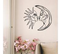 Hanah Home Élégant accessoire mural décoratif en métal, noir, 52 x 47,5 cm, 100% métal, épaisseur 1,2 mm, parfait pour la décoration d'intérieur moderne et les espaces de bureau