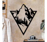 Hanah Home Élégant accessoire mural décoratif en métal, noir, 53 x 46 cm, 100% métal, 1,5 mm d'épaisseur, parfait pour la décoration d'intérieur moderne et l'affichage d'art