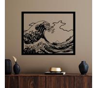 Hanah Home Élégant accessoire mural décoratif en métal, noir, 56 x 45 cm, 100% métal, 1,5 mm d'épaisseur, parfait pour la décoration d'intérieur moderne et l'art mural unique