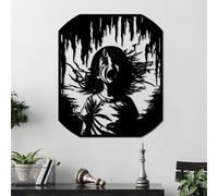 Hanah Home Élégant accessoire mural décoratif en métal, noir, 56 x 47 cm, 100% métal, 1,5 mm d'épaisseur, parfait pour la décoration d'intérieur moderne et l'affichage d'art