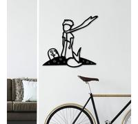 Hanah Home Élégant accessoire mural décoratif en métal, noir, 58 x 54 cm, 100% métal, 1,5 mm d'épaisseur, léger (0,60 kg), parfait pour la décoration d'intérieur moderne