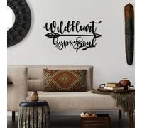 Hanah Home Élégant accessoire mural décoratif en métal, noir, 60 x 32 cm, 100% métal, 1,5 mm d'épaisseur, design léger et moderne pour décoration d'intérieur