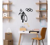 Hanah Home Élégant accessoire mural décoratif en métal, noir, 62 x 61 cm, 100% métal, 1,5 mm d'épaisseur, montage mural facile, parfait pour la décoration d'intérieur moderne