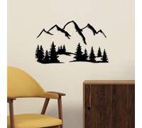 Hanah Home Élégant accessoire mural décoratif en métal, noir, 66 x 23 cm et 70 x 41 cm, 100% métal, 1,5 mm d'épaisseur, montage mural facile, parfait pour une décoration moderne