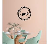 Hanah Home Élégant accessoire mural décoratif en métal, noir, 66 x 70 cm, 100% métal, 1,5 mm d'épaisseur, parfait pour la décoration d'intérieur moderne et l'art mural unique