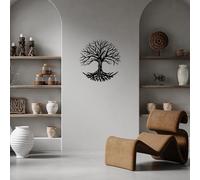 Hanah Home Élégant accessoire mural décoratif en métal, noir, 68 x 70 cm, 100% métal (1,5 mm d'épaisseur), montage mural facile, parfait pour la décoration d'intérieur moderne