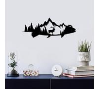 Hanah Home Élégant accessoire mural décoratif en métal, noir, 70 x 26 cm, 100% métal (1,5 mm d'épaisseur), montage mural facile, parfait pour la décoration d'intérieur moderne