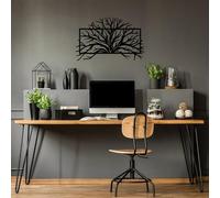 Hanah Home Élégant accessoire mural décoratif en métal, noir, 70 x 44 cm, 100% métal (1,5 mm d'épaisseur), montage mural facile, parfait pour la décoration d'intérieur moderne