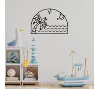 Hanah Home Élégant accessoire mural décoratif en métal, noir, 70 x 47 cm, 100% métal (1,5 mm d'épaisseur), montage mural facile, parfait pour la décoration d'intérieur moderne